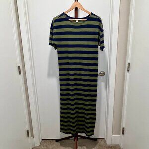 Caslon - Scoop Neck Short Sleeve Striped T-Shirt Dress Size XS - Navy, Green